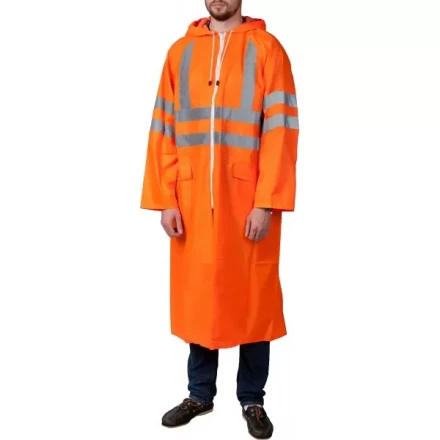 Плащ-дождевик ЗУБР 11617-56, сигнальный цвет, нейлоновый на молнии, размер 56-58 11617-56 купить в Губкинске