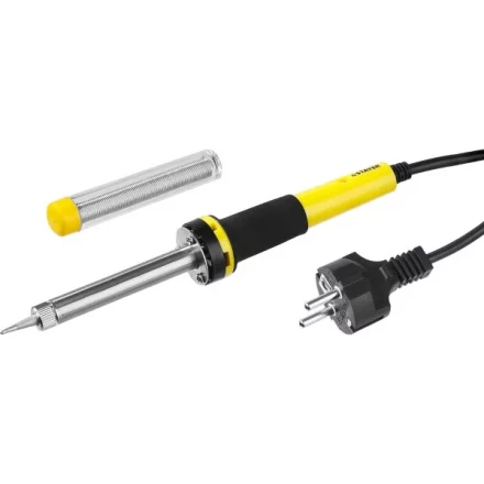 Паяльник с двухкомпонентной рукояткой и долговечным жалом, STAYER "PROFI" PROTerm, 55300-30, в комплекте (припой и подставка), 30 Вт, конус 55300-30 купить в Губкинске