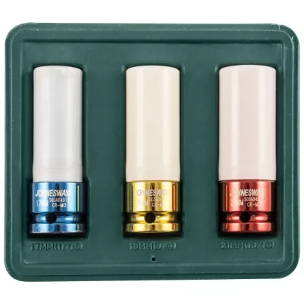 Набор головок торцевых ударных глубоких для дисков  1/2&quot;DR 17-21мм  Jonnesway S03AD4303S 47494 купить в Губкинске