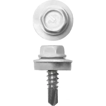 Саморезы СКМ кровельные, RAL 9003 белый, 19 x 5.5 мм, 2 500 шт, для металлических конструкций, ЗУБР 4-300310-55-019-9003 купить в Губкинске