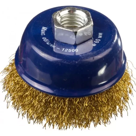 DEXX. Щетка чашечная для УШМ, витая стальная латунированная проволока 0,3мм, 60ммхМ14 35103-060 купить в Губкинске
