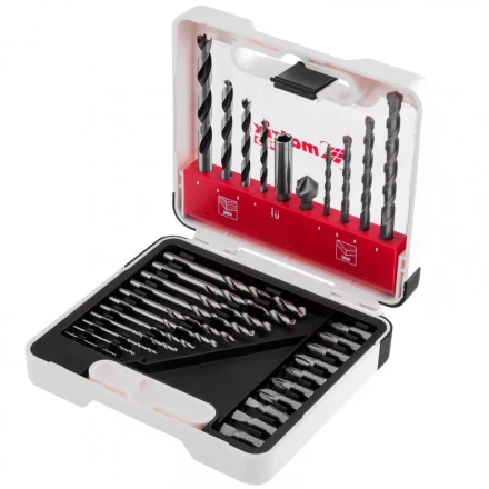 Набор сверл комбинированный сверла по металлу 1-6 мм бетону 4-8 мм дереву 4-8 мм биты 10 шт адаптер зенковка 31 предмет Pro Matrix 725631 купить в Губкинске