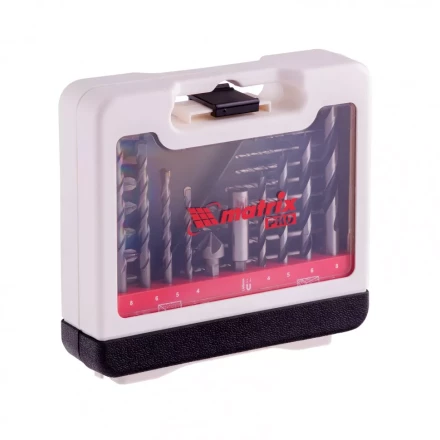 Набор сверл комбинированный сверла по металлу 1-6 мм бетону 4-8 мм дереву 4-8 мм биты 10 шт адаптер зенковка 31 предмет Pro Matrix 725631 купить в Губкинске