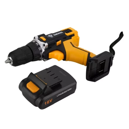 Дрель аккумуляторная DEKO DKCD16FU-Li + набор 63 инструментов в кейсе, 063-4099 купить в Губкинске