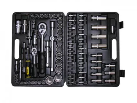 Набор головок торцевых 1/2 и 1/4 93 предмета пластиковый кейс 57060 купить в Губкинске