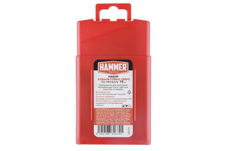 Набор сверл HAMMER No7 19шт. 1,0-10мм купить в Губкинске