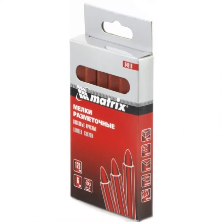 Мелки разметочные восковые красные 120мм коробка 6штук MATRIX 84818 купить в Губкинске