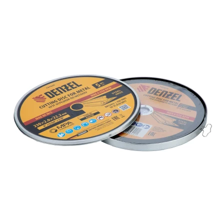 Круг отрезной по металлу, 230 х 2,0 х 22,2 мм, A36TBF, в метал.банке, 5 шт. Denzel 737920 купить в Губкинске