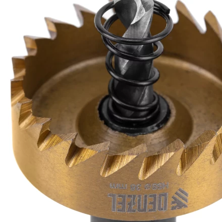 Коронка по металлу HSS, 38 мм, нитридтитановое покрытие Denzel 724111 купить в Губкинске