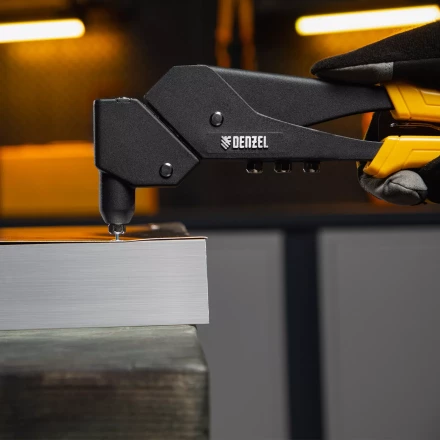 Заклепочник ручной Denzel, 285 мм, поворотный, 0-360, заклепки 2,4-3,2-4,0-4,8 мм, купить в Губкинске