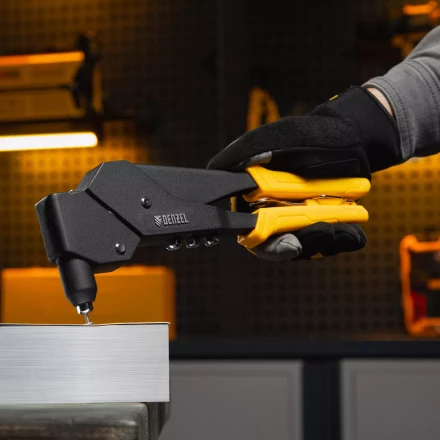 Заклепочник ручной Denzel, 285 мм, поворотный, 0-360, заклепки 2,4-3,2-4,0-4,8 мм, купить в Губкинске