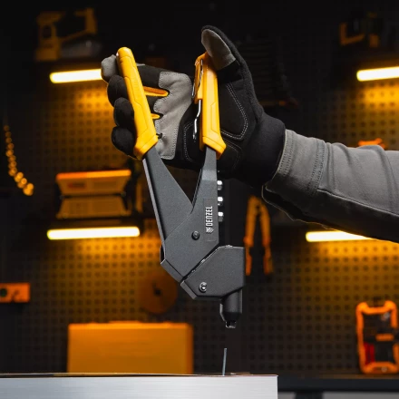 Заклепочник ручной Denzel, 285 мм, поворотный, 0-360, заклепки 2,4-3,2-4,0-4,8 мм, купить в Губкинске