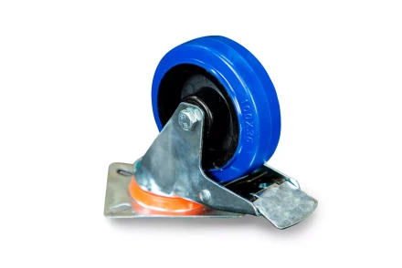 Колесо поворотное из эластичной резины MW70 100 мм с тормозом 1024402 купить в Губкинске