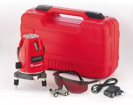 Уровень лазерный самовыравнивающийся. набор в пластиковом кейсе  MATRIX 35035 купить в Губкинске