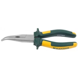 Тонкогубцы KRAFTOOL"KRAFT-MAX",изогнутые,Cr-Mo,маслобензост двухкомп рукоятки,шарнирное соединение с повыш износост,200мм 22011-4-20