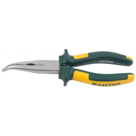 Тонкогубцы KRAFTOOL&quot;KRAFT-MAX&quot;,изогнутые,Cr-Mo,маслобензост двухкомп рукоятки,шарнирное соединение с повыш износост,200мм 22011-4-20 купить в Губкинске