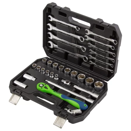 Набор инструментов 32 предмета, CrV, 1/2&quot; Сибртех 13527 купить в Губкинске