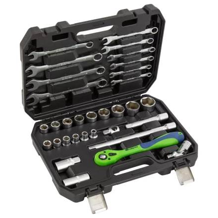 Набор инструментов 32 предмета, CrV, 1/2&quot; Сибртех 13527 купить в Губкинске