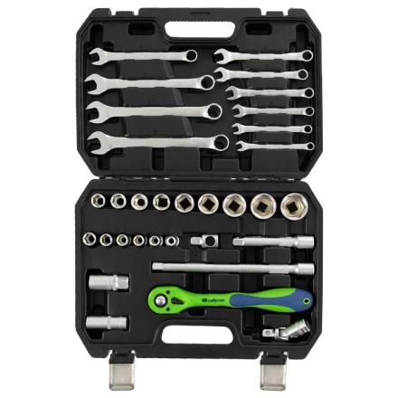 Набор инструментов 32 предмета, CrV, 1/2&quot; Сибртех 13527 купить в Губкинске