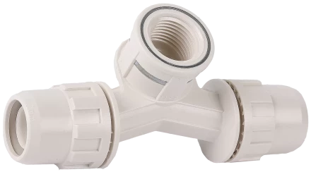 Штуцер с гайкой ЗУБР ШиреФит - внутренняя резьба - штуцер с гайкой 16 мм - 1/2? - 16 мм переходной тройник со смещением 51504-16-1/2-16 купить в Губкинске