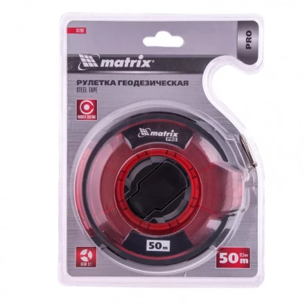 Рулетка геодезическая 50 м х 12,5 мм закрытый корпус стальная лента односторонняя шкала Pro Matrix 31282 купить в Губкинске