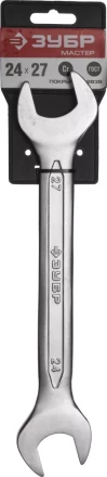 Ключ ЗУБР &quot;МАСТЕР&quot; гаечный рожковый, Cr-V сталь, хромированный, 24х27мм 27010-24-27 купить в Губкинске