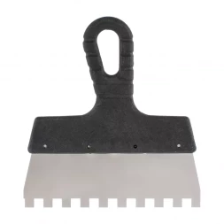 Шпатель из нержавеющей стали 200 мм зуб 8 х 8 мм пластмассовая ручка 85122