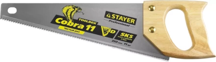 Ножовка многоцелевая компактная (пила) COBRA TOOLBOX 350 мм,11 TPI, прямой мелкий зуб, точный рез вдоль и поперек волокон разных материалов, STAYER 1515-35 купить в Губкинске