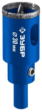 ЗУБР АГК d 30 мм (центр. сверло, трехгр. хвост, Р60), Алмазная коронка, Профессионал (29850-30) купить в Губкинске
