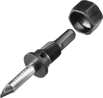 Коронка-чашка ЗУБР &quot;ПРОФЕССИОНАЛ&quot; c карбид-вольфрамовым нанесением, 64 мм, высота 25 мм, в сборе с державкой и сверлом 33360-064_z01 купить в Губкинске