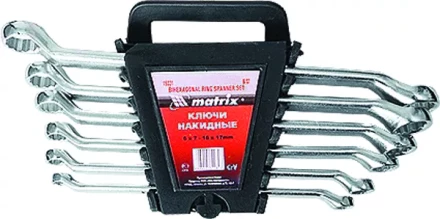 Набор ключей накидных 6–22 мм CR-V 8 шт. полированный хром MATRIX 15332 купить в Губкинске