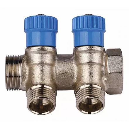 Коллектор GENERAL FITTINGS для холодной воды, вентили, никелированная латунь, вход 3/4&quot; - 4 выхода 1/2&quot; 51046-3/4-1/2-CT4 купить в Губкинске