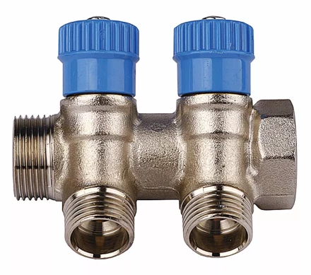 Коллектор GENERAL FITTINGS для холодной воды, вентили, никелированная латунь, вход 3/4&quot; - 4 выхода 1/2&quot; 51046-3/4-1/2-CT4 купить в Губкинске