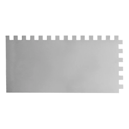 Гладилка из нержавеющей стали, 280 х 130 мм, зеркальная полировка, пластмассовая ручка, зуб 10 х 10 мм Matrix 86783 купить в Губкинске