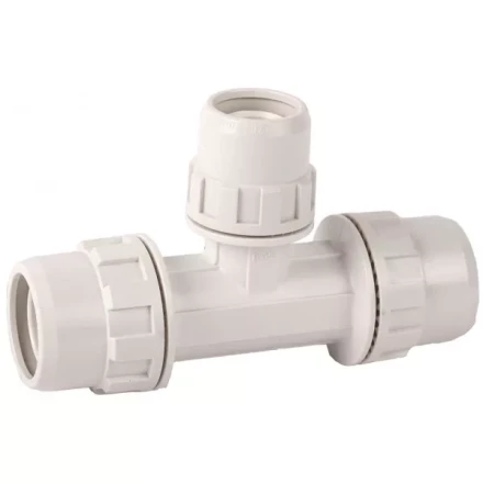 Тройник ЗУБР &quot;ШиреФит&quot; редукционный &quot;штуцер с гайкой - внутренняя резьба - штуцер с гайкой&quot;, 32мм-26мм-32мм 51506-32-26-32 купить в Губкинске