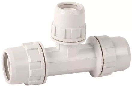 Тройник ЗУБР &quot;ШиреФит&quot; редукционный &quot;штуцер с гайкой - внутренняя резьба - штуцер с гайкой&quot;, 32мм-26мм-32мм 51506-32-26-32 купить в Губкинске