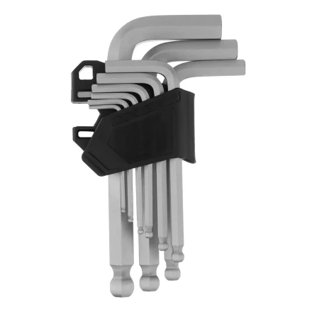 Набор ключей имбусовых, HEX, 2-12 мм, CrV, 9 шт., с шаром Сибртех 123637 купить в Губкинске