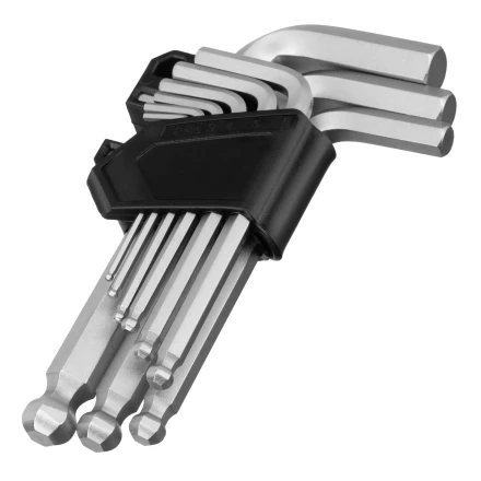 Набор ключей имбусовых, HEX, 2-12 мм, CrV, 9 шт., с шаром Сибртех 123637 купить в Губкинске