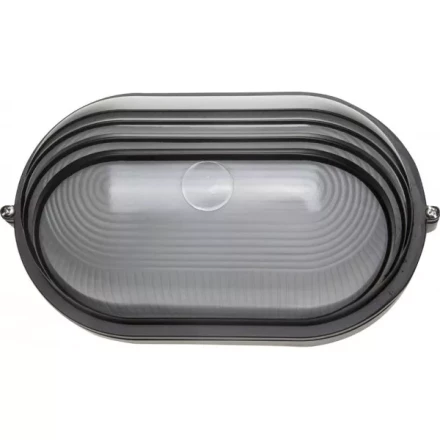 Светильник уличный СВЕТОЗАР влагозащищенный с верхним декоративным кожухом, овал, цвет черный, 100Вт SV-57223-B купить в Губкинске