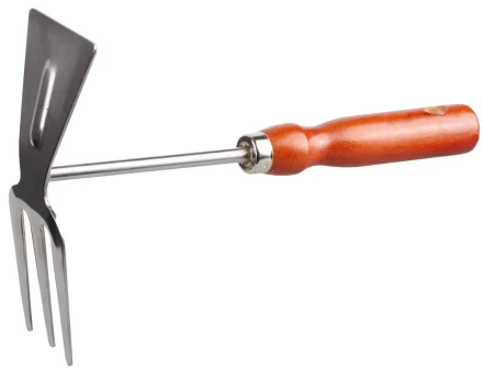 Мотыжка GRINDA прямое лезвие, из нержавеющей стали с деревянной ручкой, 3 зубца, 250 мм 8-421135_z01 купить в Губкинске