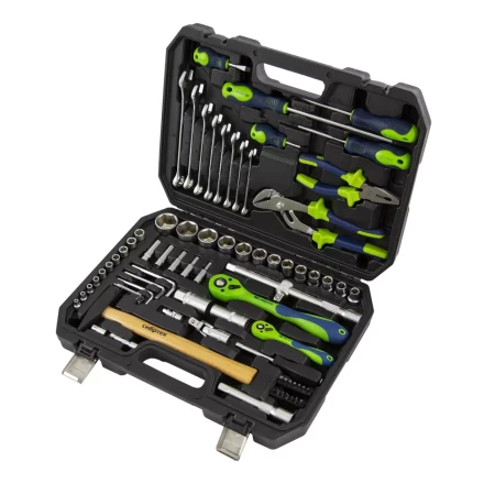 Набор инструментов 76 предметов CrV, 1/2&quot;, 1/4&quot; Сибртех 13528 купить в Губкинске