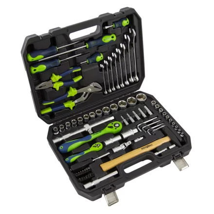 Набор инструментов 76 предметов CrV, 1/2&quot;, 1/4&quot; Сибртех 13528 купить в Губкинске