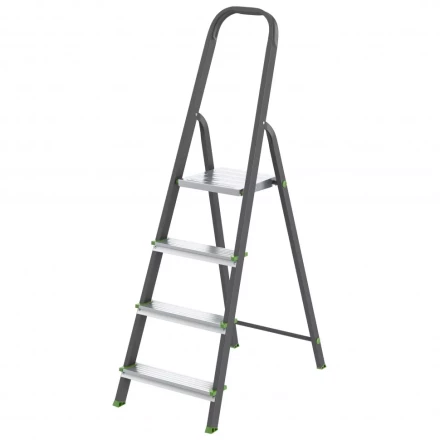 Стремянка 4 ступени стальной Профиль алюминиевые ступени Россия Сибртех 97954 купить в Губкинске