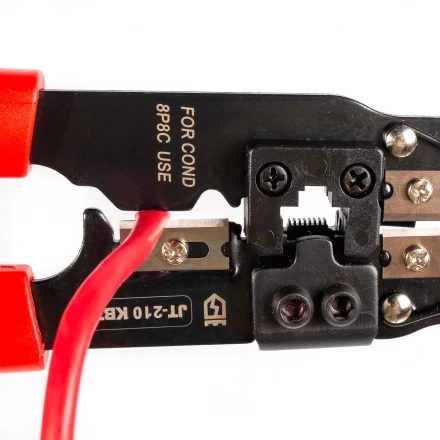 Кримпер многофункциональный КВТ JT-210 со встроенным модулем для обжима RJ-45 (84824) купить в Губкинске