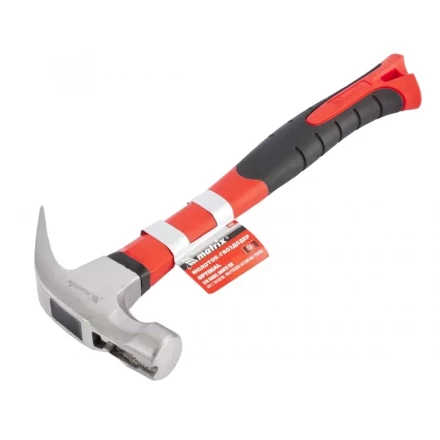 Молоток-гвоздодер ''optimal'' 450 г боек c магнитом фибергласовая обрезиненная рукоятка MATRIX 10454 купить в Губкинске