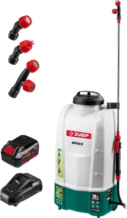 ЗУБР 15 л, 1 АКБ 4 А·ч, аккумуляторный опрыскиватель (ОПЛ-15-41) купить в Губкинске