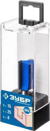 ЗУБР 15 x 25 мм, хвостовик 8 мм, фреза пазовая прямая, Профессионал (28753-15-25) купить в Губкинске