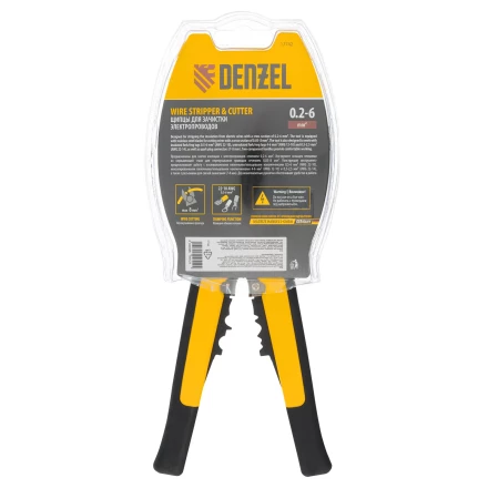 Щипцы для зачистки электропроводов 0,2-6 мм2, функция обрезания проводов Denzel 17742 купить в Губкинске