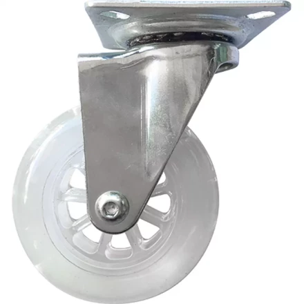 Колесо ПУ прозрачное поворотное d-75 мм, крепление платформенное Сибртех 68733 купить в Губкинске