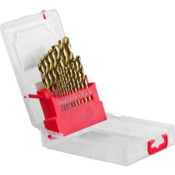 Набор свёрл по металлу с покр. нитрид титана ЗУБР ТИТАН, 29617-H19, в пласт боксе, HSS 1-10мм, 19 шт 29617-H19